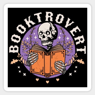 Booktrovert Skeleton Reading Book Funny Bookish Book-trovert Sticker